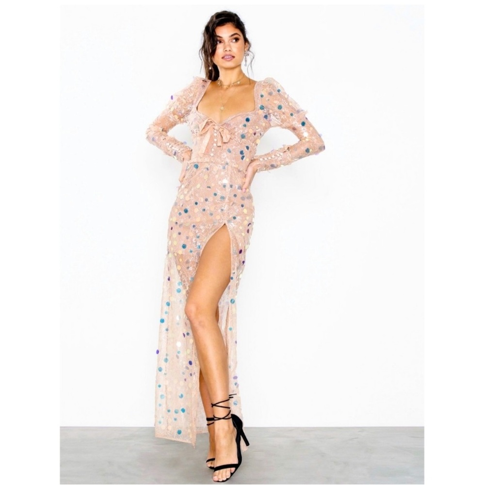 🍋 FOR LOVE & LEMONS 🍋 ACE MAXI DRESS IN BLUSH SIZE L